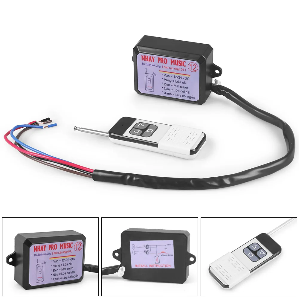 

12-тоновое 12-24 В NHAY 3 + Pro музыкальное реле звукового сигнала для автомобиля, грузовика, фургона, мотоцикла, авто с дистанционным управлением