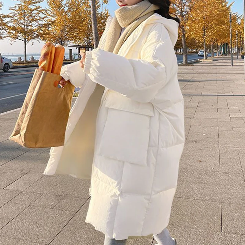 yellow  women, medium length, 2022 winter new Korean chic bread jacket, loose  thickened cotton jacket  Casual