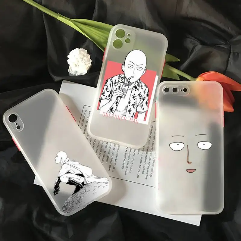 

One Punch Man anime Phone Case matte transparent For iphone 7 8 11 12 13 plus mini x xs xr pro max cover