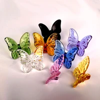 crystal glass butterfly luxury transparent crystal butterfly ornaments table bedroom home decoration birthday gift ideas