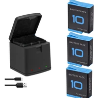 battery charger storage box for gopro 9 10 black accessories kit batteries for gopro hero 10 9 camera 3 way smart charging case