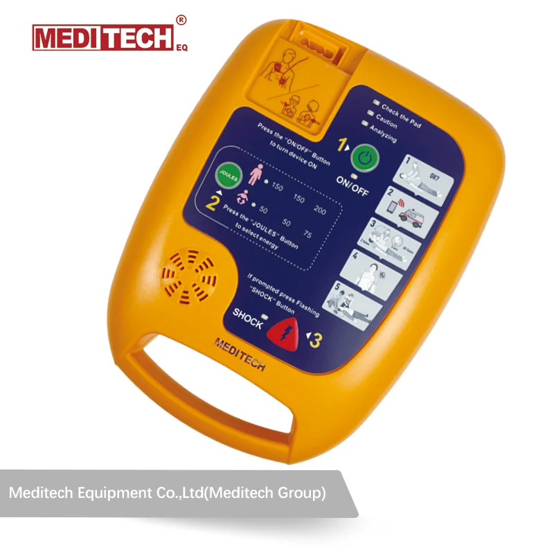 Фото Сертифицированный CE дефибриллятор Meditech AED Defi 5S Plus с поддержкой нескольких языков, 2 сменными и интегрированными электродами для взрослых и детей. №5