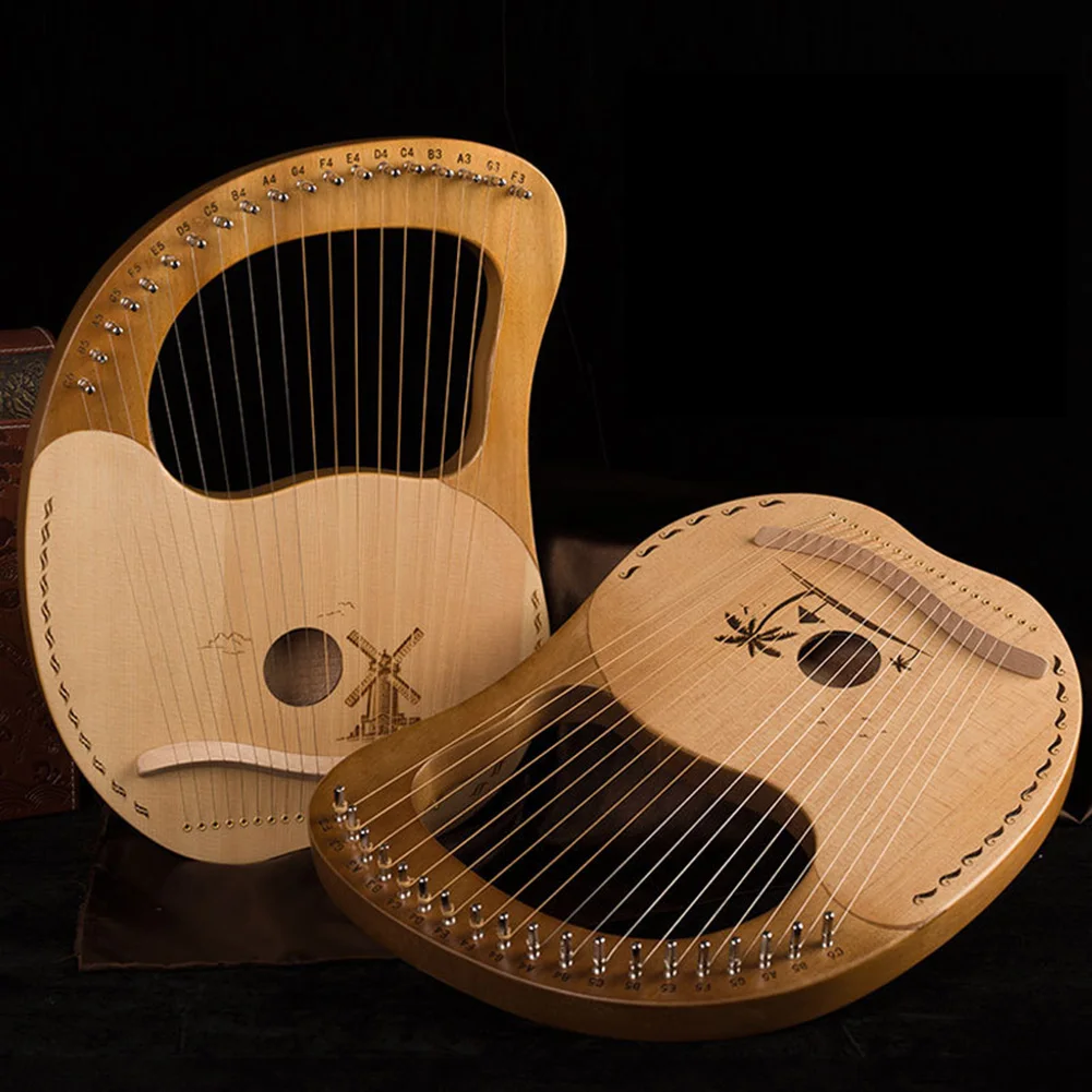 

Lyre Harp 19 струн пианино красное дерево с инструментом для настройки для начинающих подарок пианино Harp Lyre деревянная правая левая рука