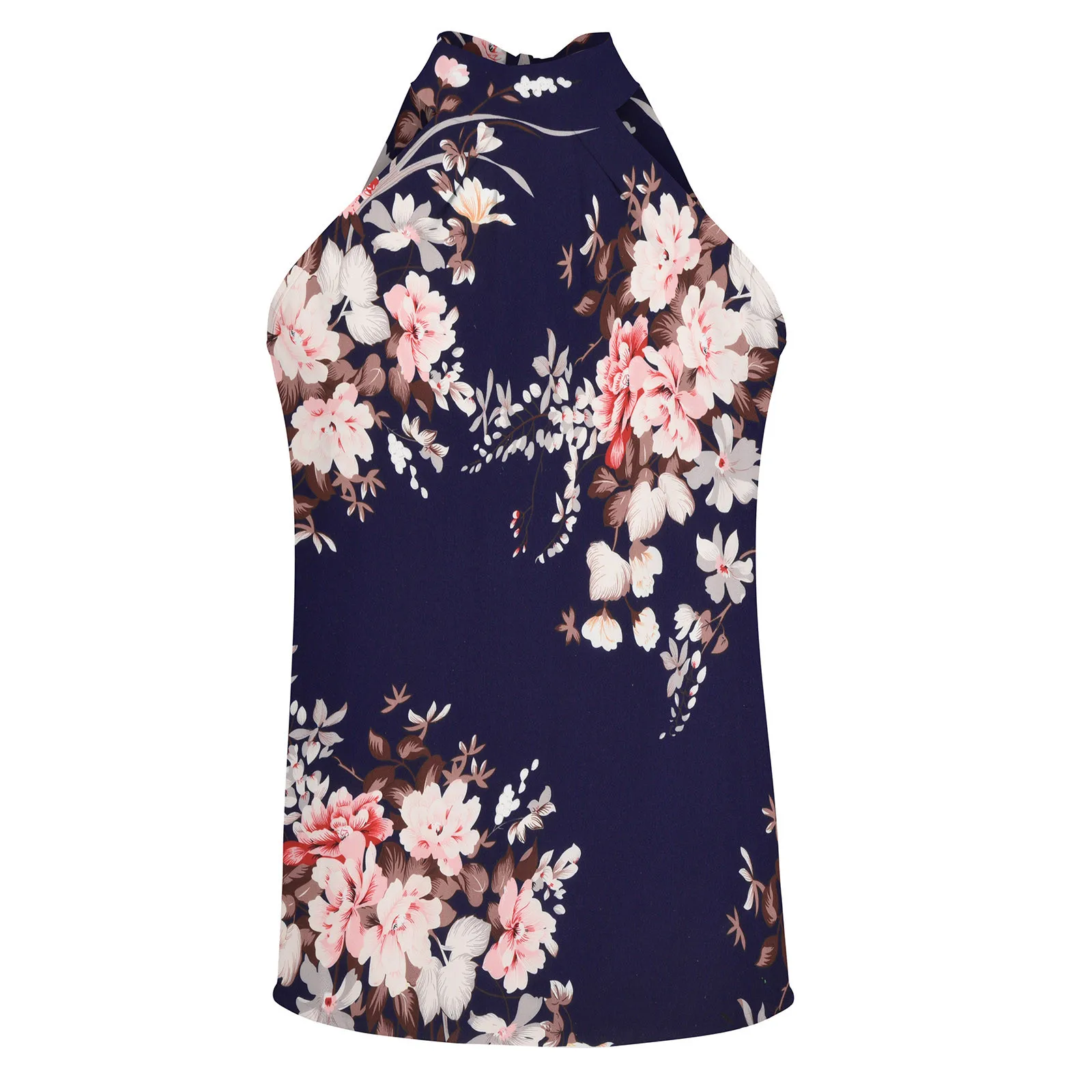 Женская блузка с открытыми плечами и цветочным принтом без рукавов