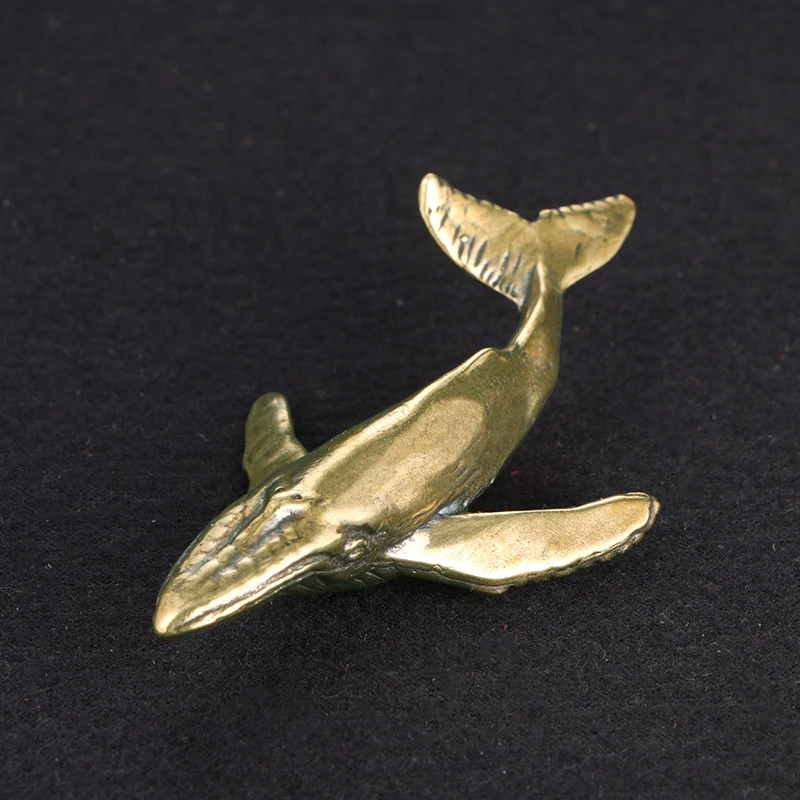 

Solid Brass Whale Figurines Vintage Sea Animal Small Statue Desktop Ornaments Child Gifts Office Decorations Crafts Accessories