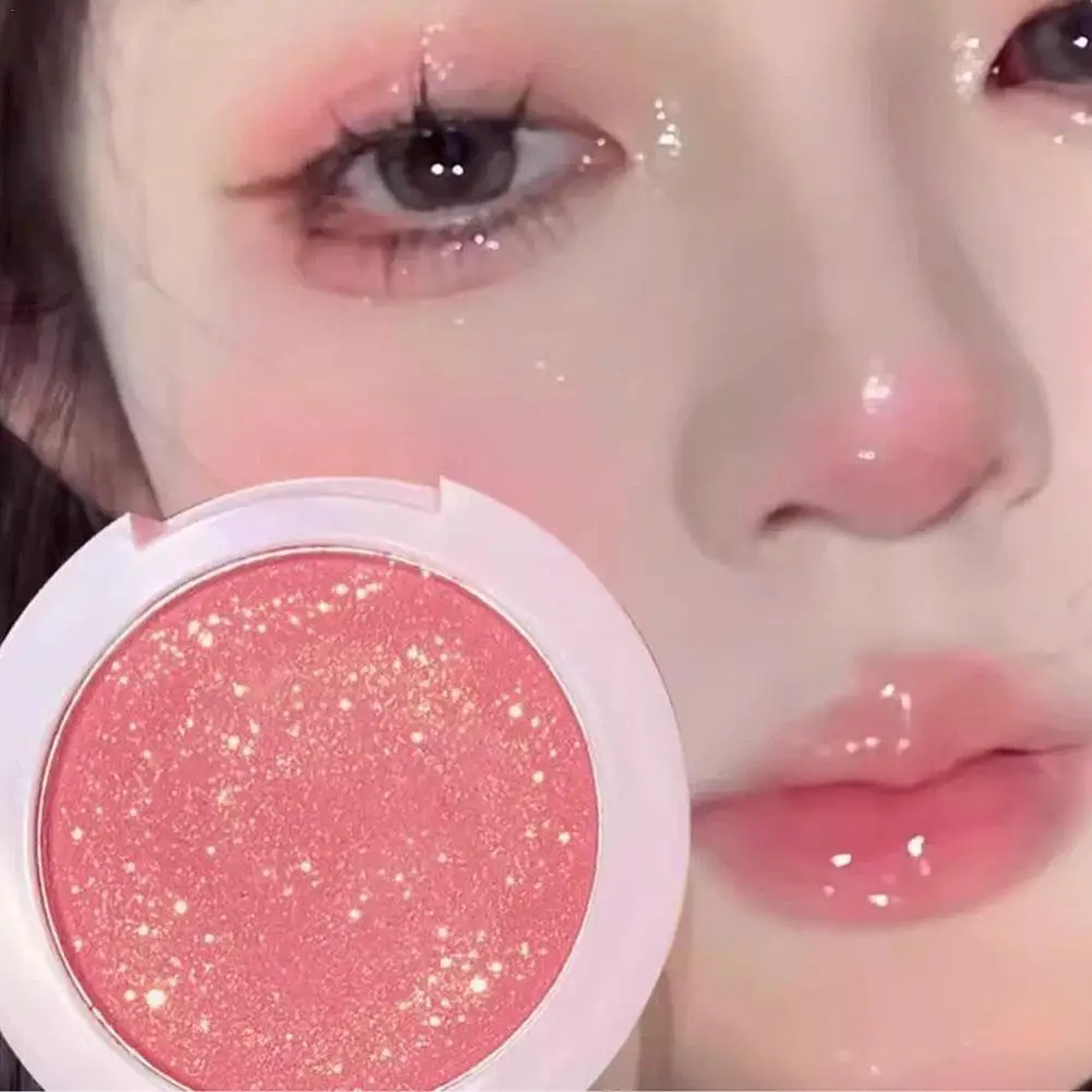 Тонкие мерцающие румяна молочные абрикосовые персиковые осветляющие