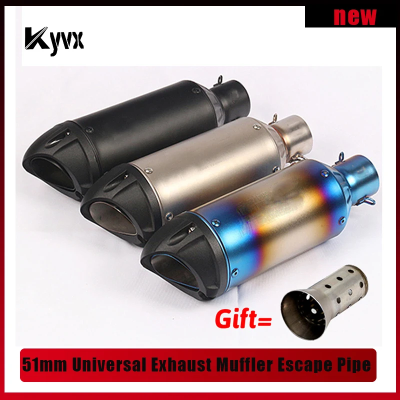 

51MM Universal Motorcycle Exhaust project Muffler with DB killer For Ninjia 250 ATV PCX155 Escape Moto Dirt Bike Scooter
