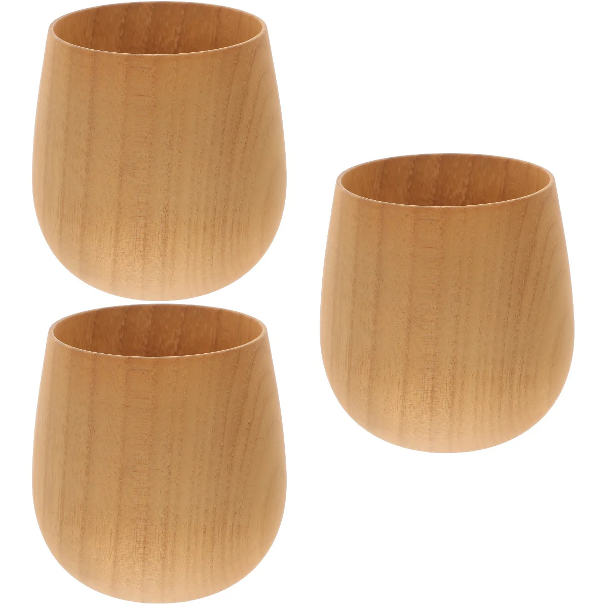 

3pcs Handmade Wooden Tea Cup Wood Milk Drinking Cup Travel Cup Portable Camping Cup