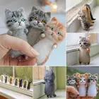 Необработанная модная сиамская ястреба, Табби, цивета, кошка, Женская Ручная работа, игла, войлочный комплект, пакет, DIY подарок для детей