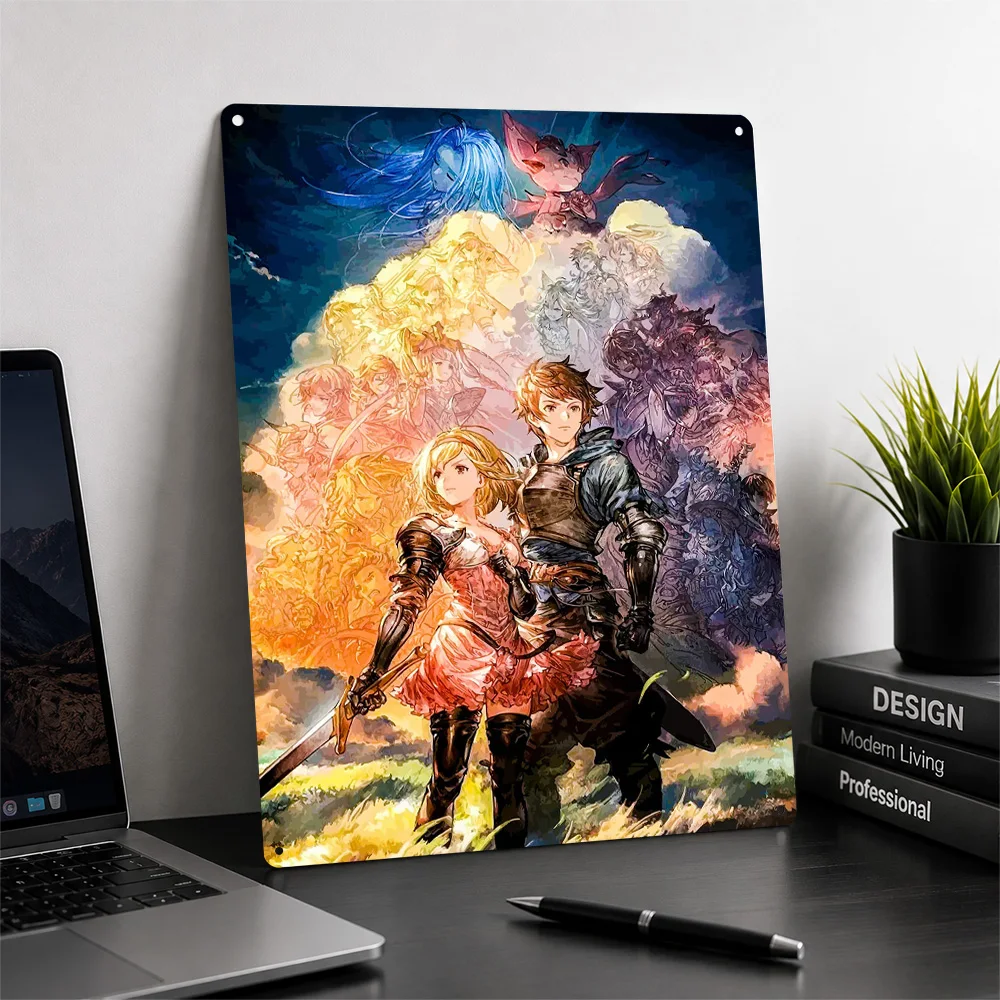 Фото Металлический постер Granblue Fantasy, идеальный подарок для фанатов, индивидуальная настенная металлическая табличка для декора гостиной и спальни №2