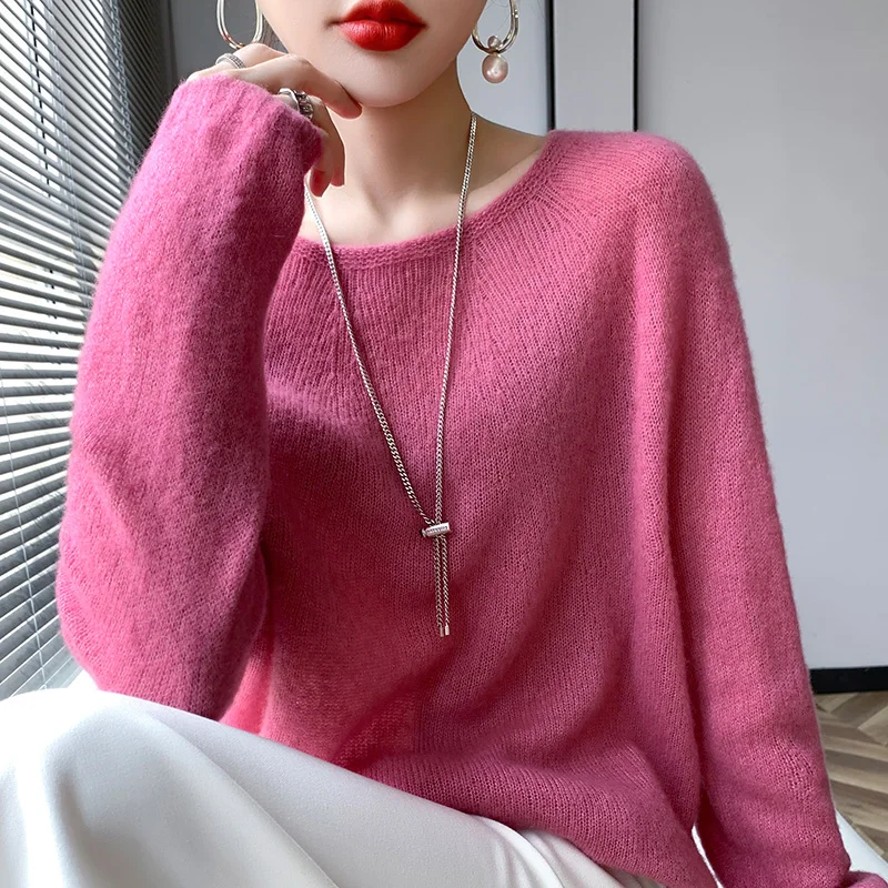 

Новинка 2023, повседневный женский кашемировый свитер WOTEEWS, однотонный вязаный тонкий пуловер с круглым вырезом, женский шерстяной свитер, весеннее пальто, Топ