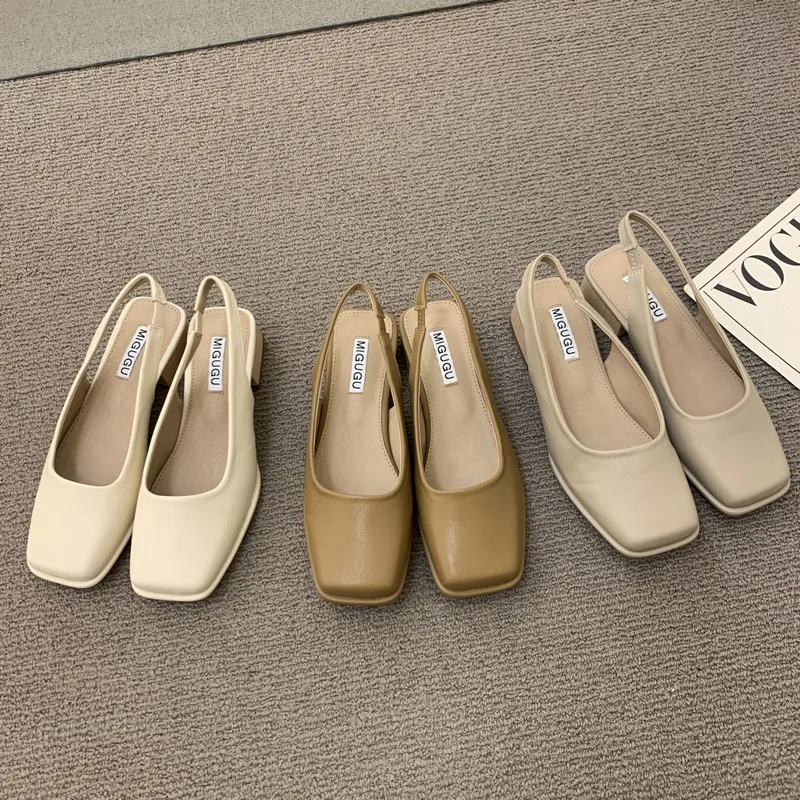 

Винтажные женские классические туфли на толстом каблуке, Новинка лета 2023, женские туфли с эластичным ремешком