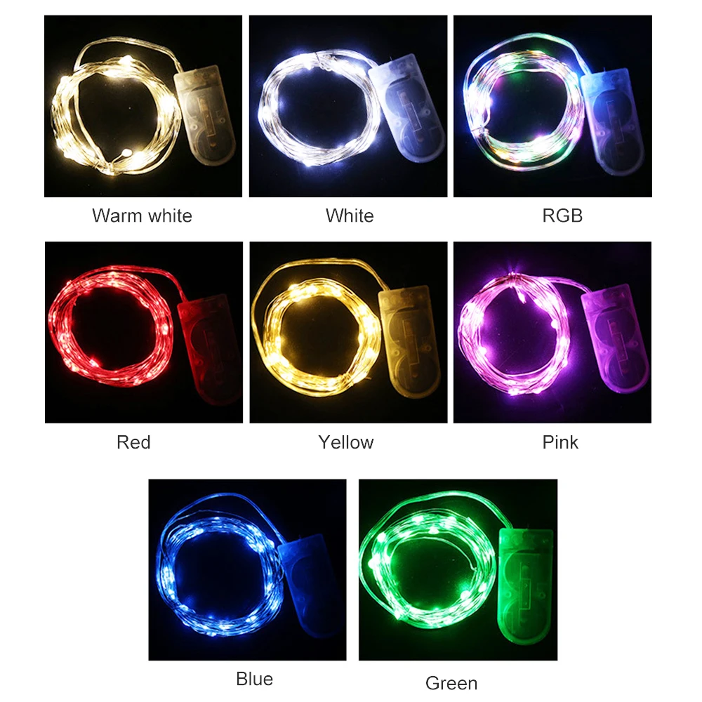 

Luces Led Copper Wire Fairy Lights Battery Powered LED String Lights Party Wedding Indoor Christmas Decoration Garland Lights.