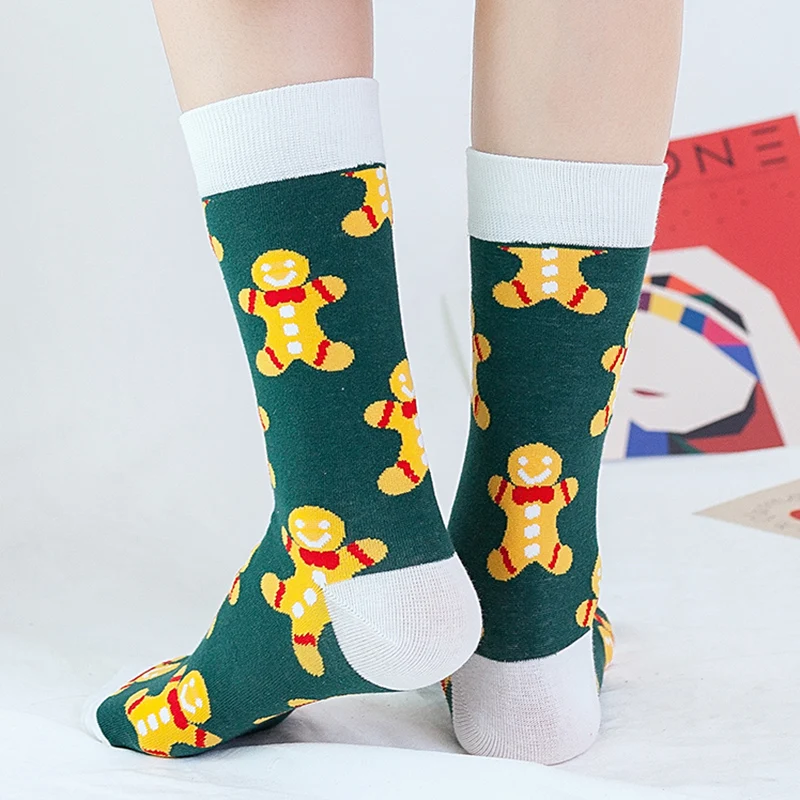 Winter Crew Christmas Funny Cotton Socks Harujuku Cute Santa Snowman Funny Women Socks Kawaii Novelty Christmas Gifts 2021 New