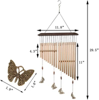 wind chimes for outside 29 5x11 8 inch butterfly wind chimes outdoor with 18 aluminum alloy tubes and hook memorial wind chime