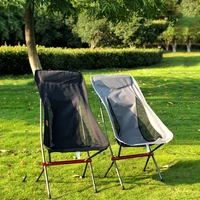 new outdoor folding chair heightened moon chair portable camping fishing chair leisure beach chair backrest chair travel hiking