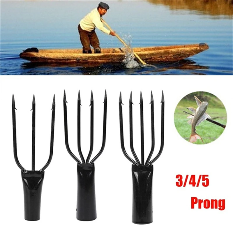 Spring Steel Fish Spear Spearhead 3/4/5 Prong Harpoon Tip with Sharp Barbed Hook Trident Forkhead Fishing Tools All for Fishing