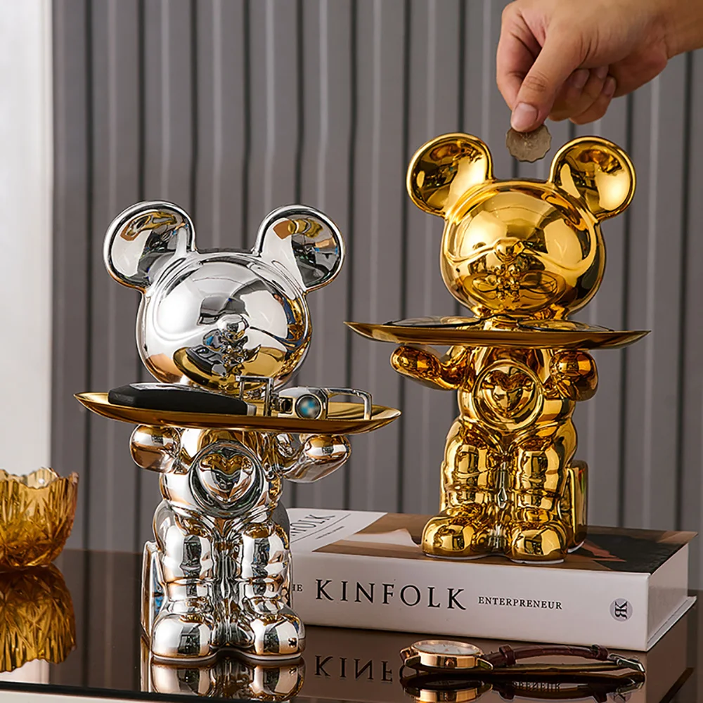 

Скандинавский медведь, Скульптурное украшение, комнатные фигурки, декор для комнаты, хранение монет, гостиная, домашнее украшение, детские ...