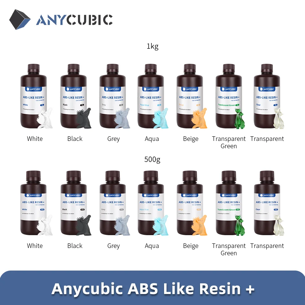 Il Più Nuovo Anycubic Abs-Like + Resina A Polimerizzazione Rapida Uv 405Nm Resina Fotopolimerica Standard Abs Resina 3D Ad Alta Precisione Per Lcd