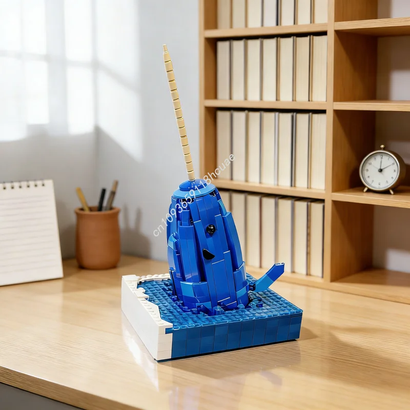 Фото 820 деталей MOC: Модель «Мистер Нарвал» для сезонного фестиваля, конструктор, строительные блоки, праздничные подарки, креативная идея, развивающие кубики №1