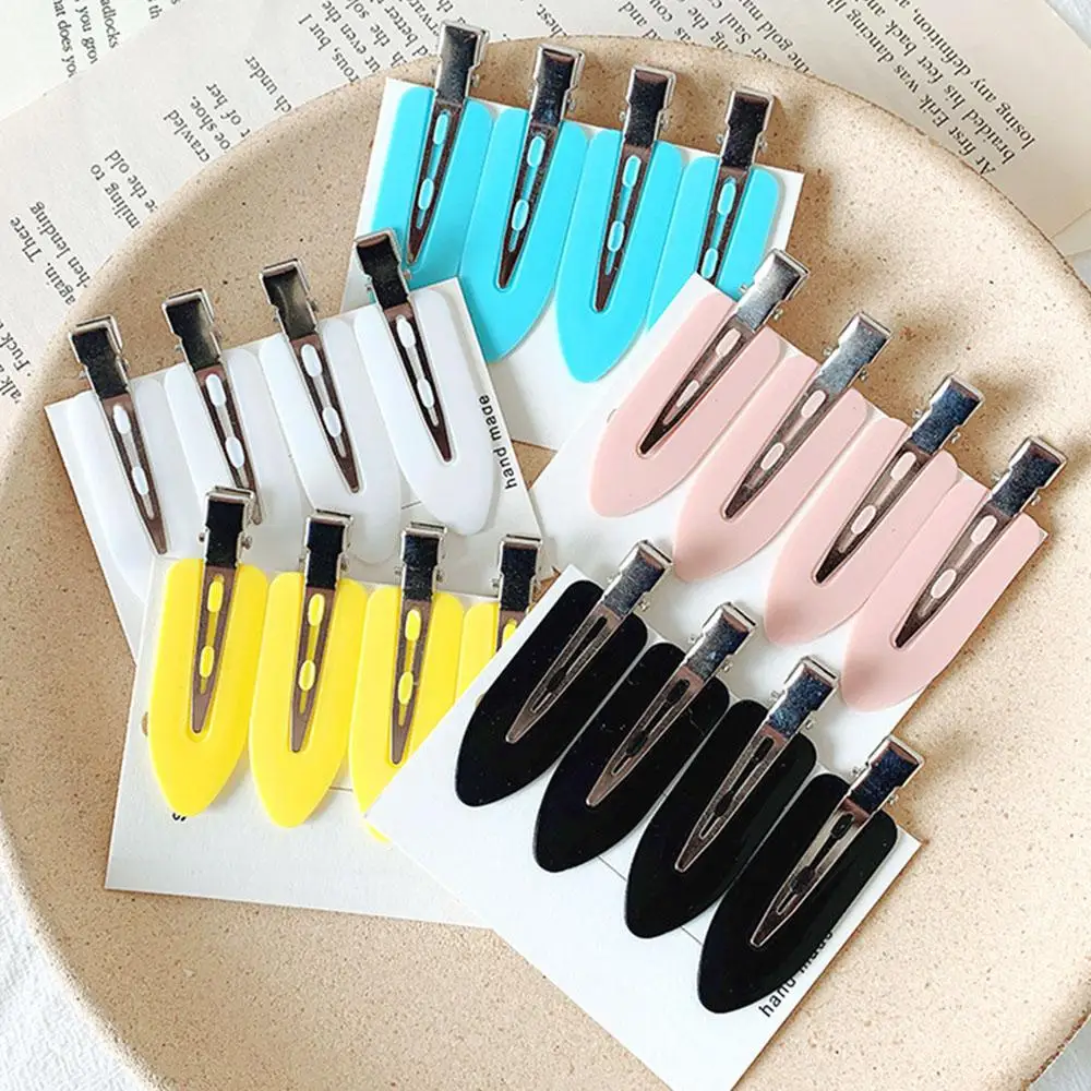 

4pcs No Bend Seamless Hair Clips Side Bangs Fix Fringe Barrette Makeup Washing Face Accessories Women Girls Styling Hairpins