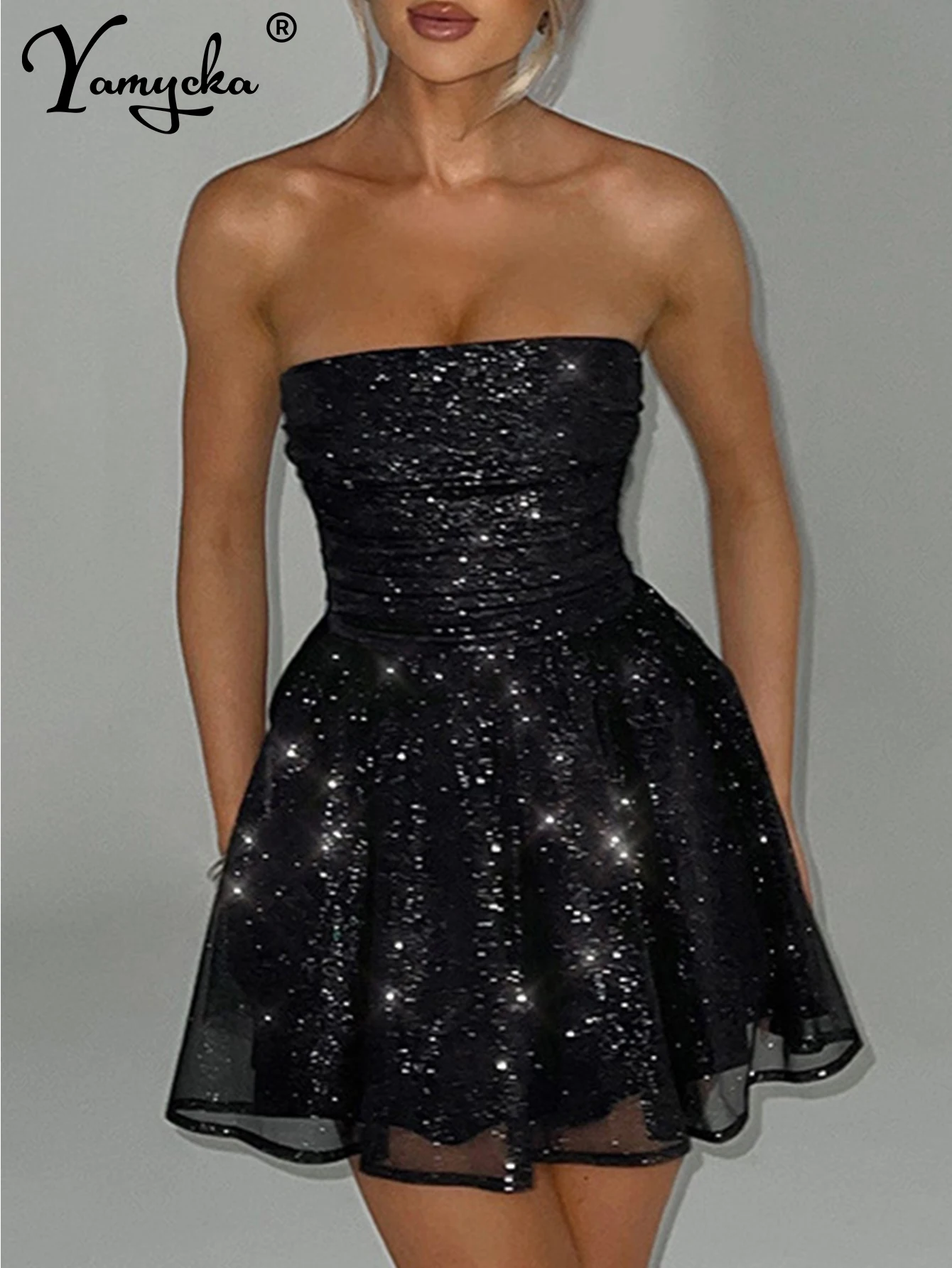 Сексуальное черно-белое мини-летнее платье с открытой спиной женское элегантное