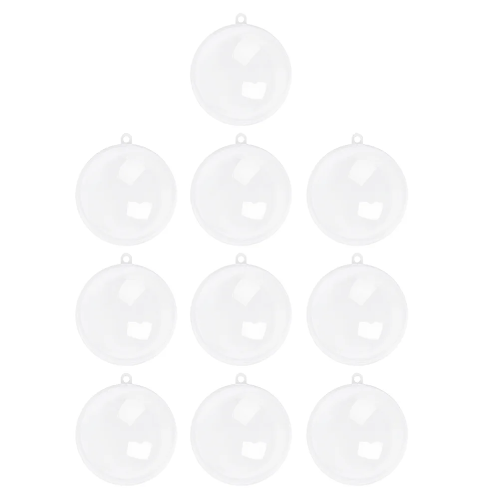 

10 Pcs Christmas Hollow Ball Balls Decorations Birthday Clear Ornaments Plastic Craft Fillable Manual DIY Crafts