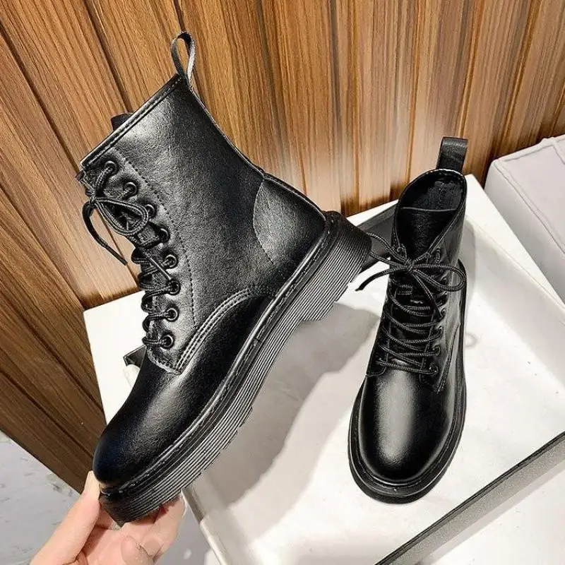 

Женские зимние ботильоны со шнуровкой спереди, модная обувь, плюшевые теплые женские ботинки, Zapatos De Mujer 1, 2022