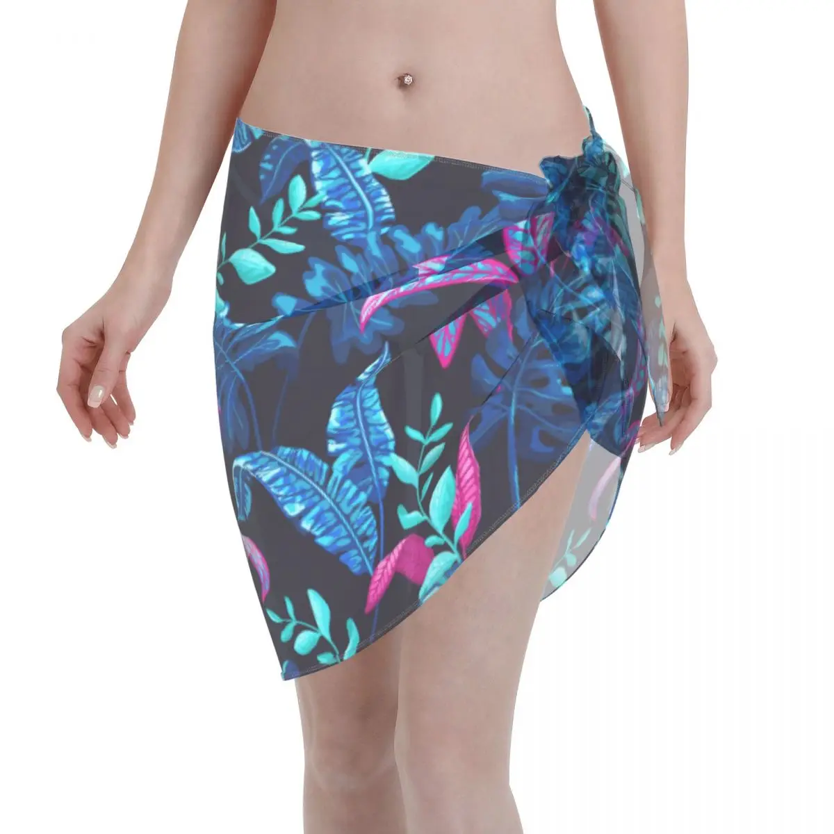 

Hawaii Style Leaf Women Beach Cover Up Wrap Chiffon Swimwear Pareo Sarong Beach Wear Fashion Bikini Cover Ups Skirt Swimsuit