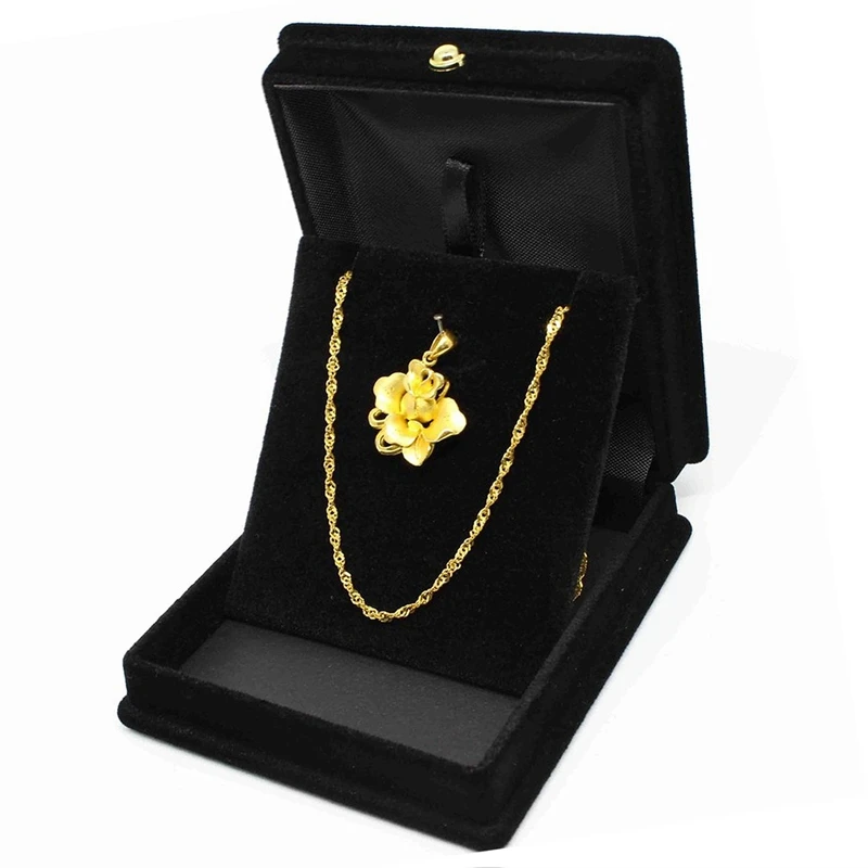 

10 X Velvet Necklace Chain Jewelry Display Storage Box Gift Case Holder Organizer---Black
