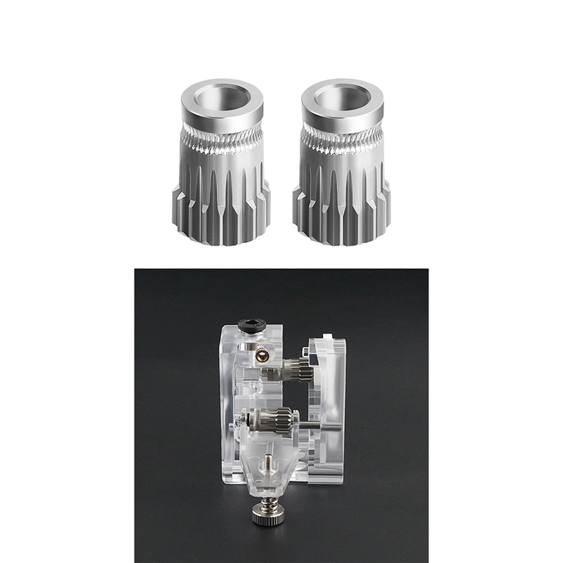2Pcs Extruder Gears MK8 Stainless Steel Double Extrusion Wheels Bowden Gear 3D Printer Part for CR10 Ender 3 |