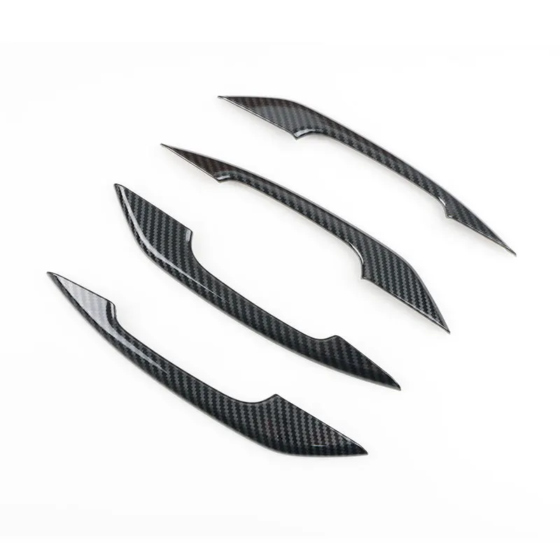 4 шт. ABS хром/углеродное волокно текстура автомобильный Стайлинг наружная дверная