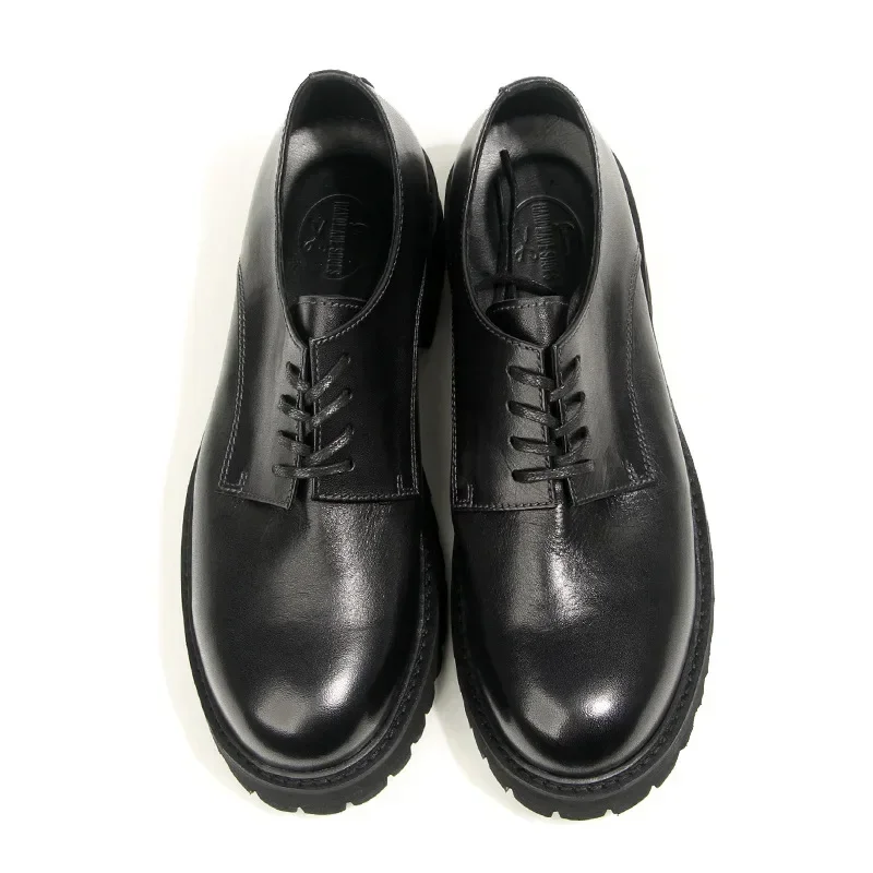 Кожаные туфли дерби в стиле ретро лошади с круглым носком повседневные мужские