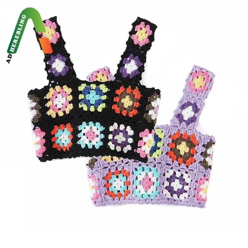 Женский вязаный Топ Adherebling летний топ с широкими бретелями без рукавов