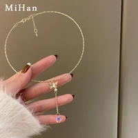 mihan women jewelry butterfly pendant necklace popular design sweet temperament metal circle necklace for women party gifts