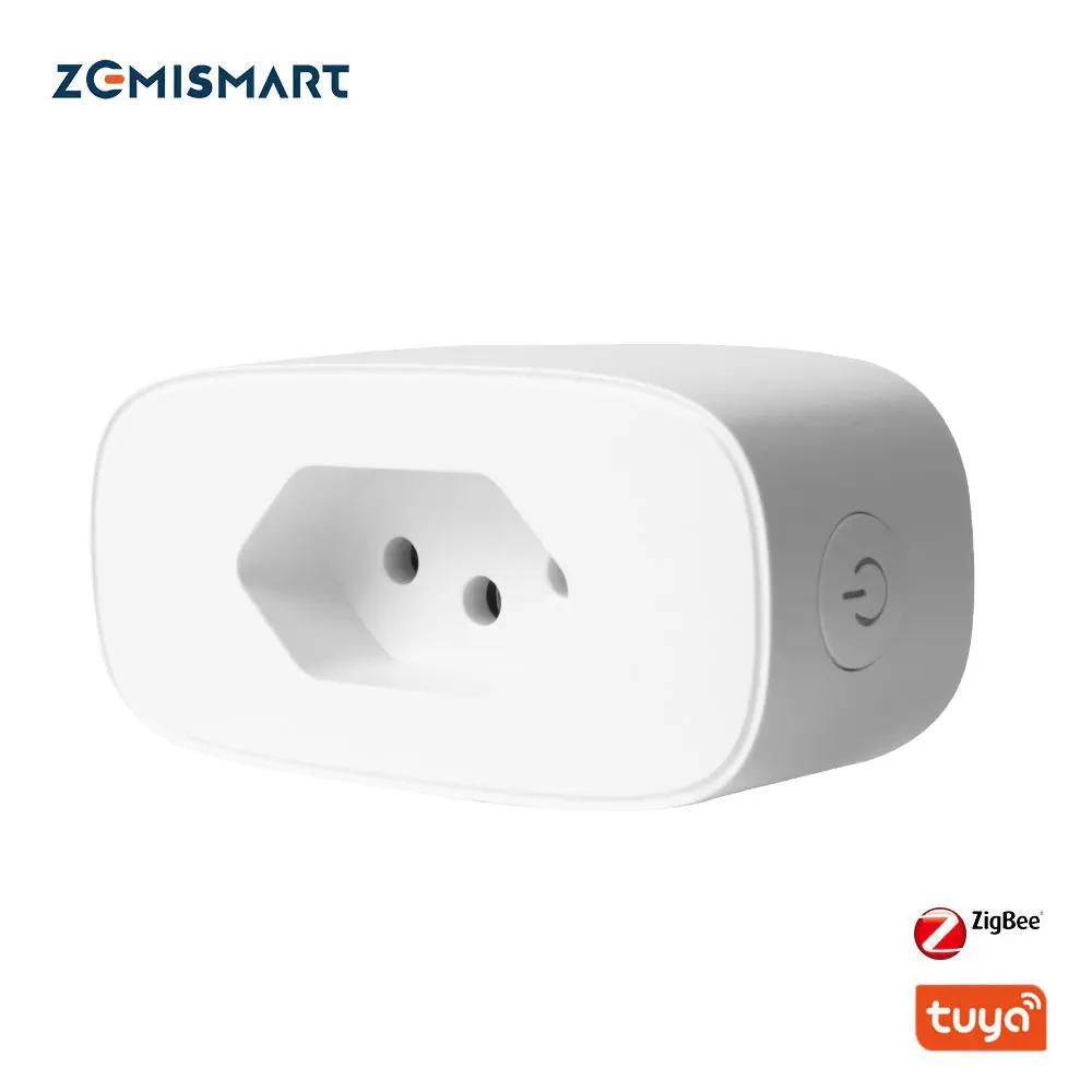 Zemismart бразильская умная розетка Tuya Zigbee BR штепсельная вилка с беспроводной розеткой, штепсельная Вилка для синхронизации 16A, энергомонитор Alexa Google Home, Голосовое управление