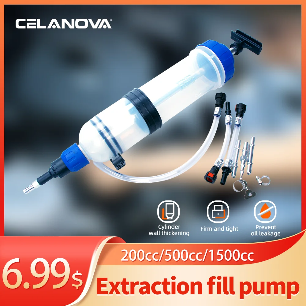 

1.5L OilFluid Extractor Filling Oil Change Syringe Bottle Transfer Automotive Fuel Extraction Pump Oil Extractor Pump Hand tool