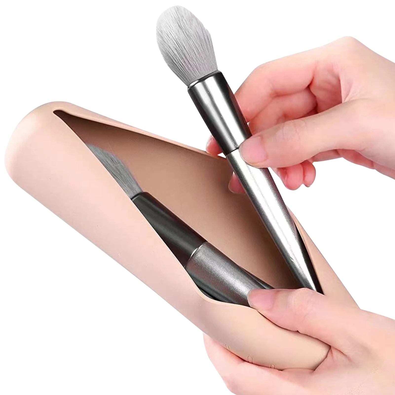 

Makeup Brush Organizer Portable Makeup Brush Bag For Travel Silicone Holder Cosmetic Bag Makeup Brush Case Pouch Holder