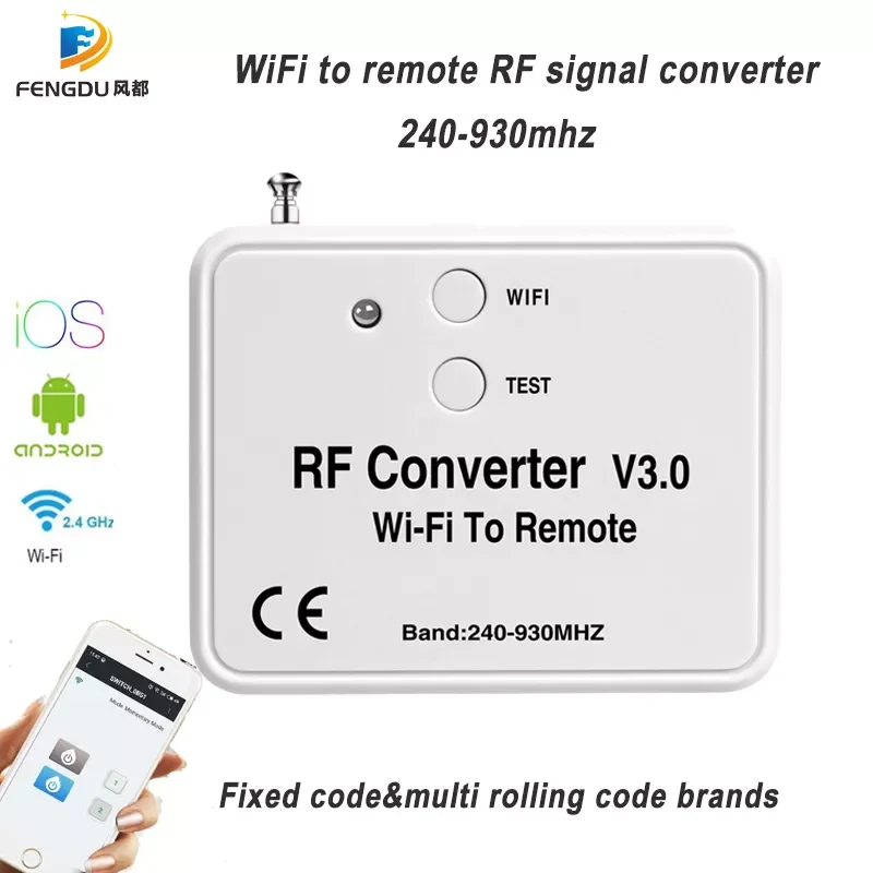

NEW2023 Wireless Wifi To RF Converter Phone Instead Remote Control 240-930mhz For Smart Home