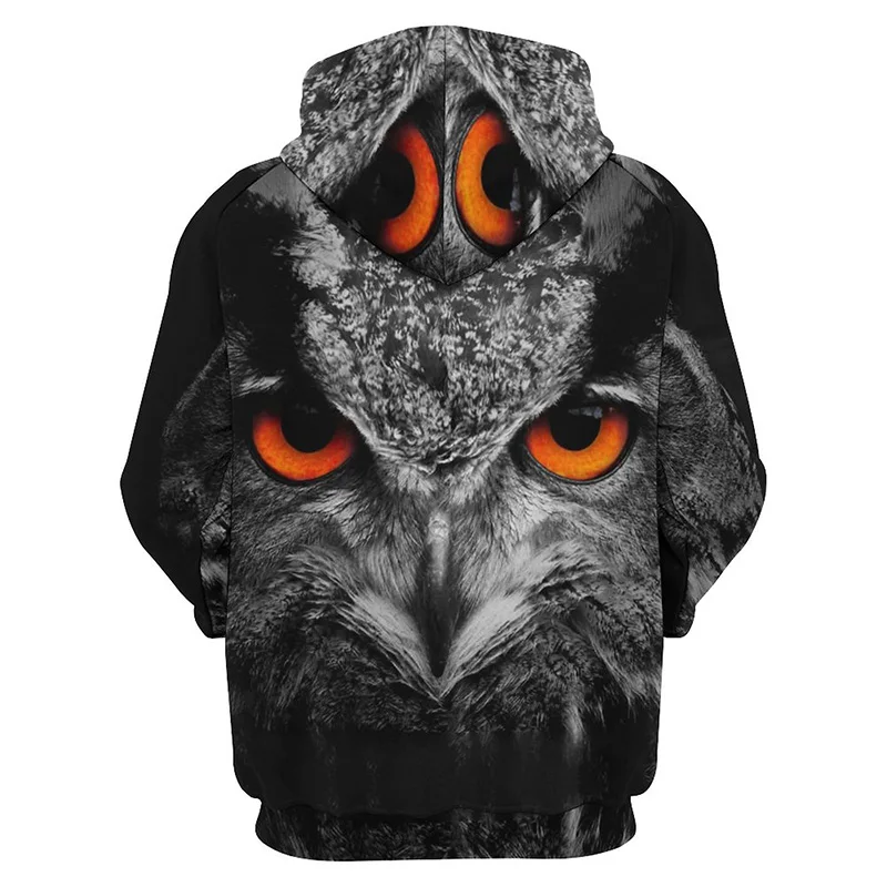 

Night Owl Graphic Hoodie Men Clothing New 3D Horror Goth Birds Printed Hoodies Women Harajuku Fashion y2k Pullovers Hooded Hoody