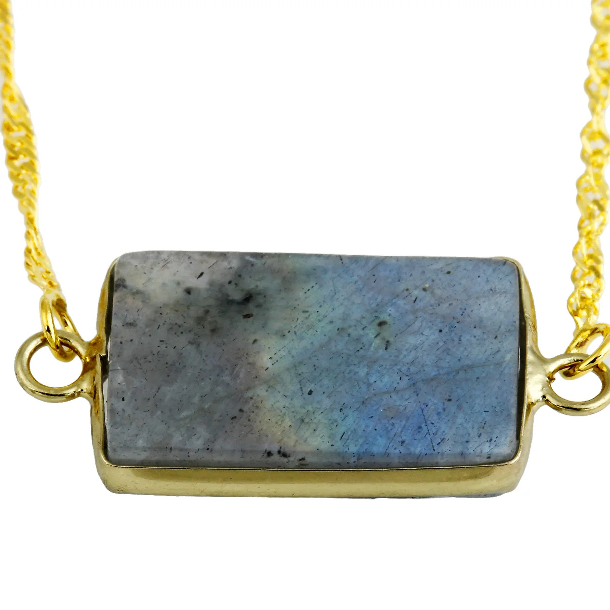 Прямоугольный хрустальный камень, Модный кулон для изготовления ювелирных изделий «сделай сам» золотого цвета, аксессуары 29x13 мм (Бесплатная Цепочка для ожерелья)