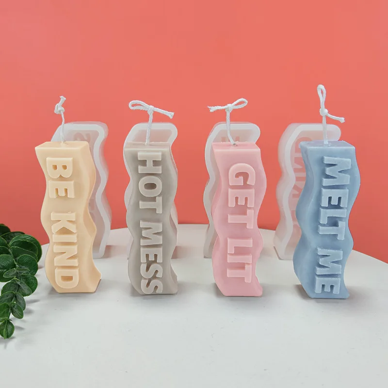 DIY 3D буква волна свеча фотоэлемент ароматерапия Смола кубик льда Форма украшение