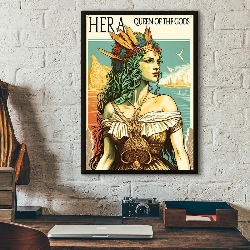 Ancient Greek Mythology Zeus Selene Hecate Poster Self-adhesive Art Waterproof Paper Sticker Coffee House Bar Room Wall Decor