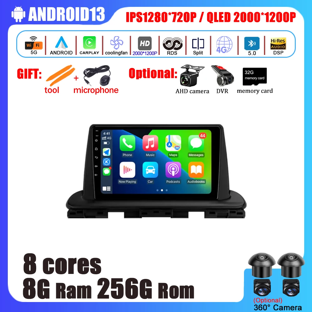 

Android 13 For Kia Cerato 4 IV 2018 - 2021 Car Accessories Tools Car Radio Multimedia Video Player Navigation GPS