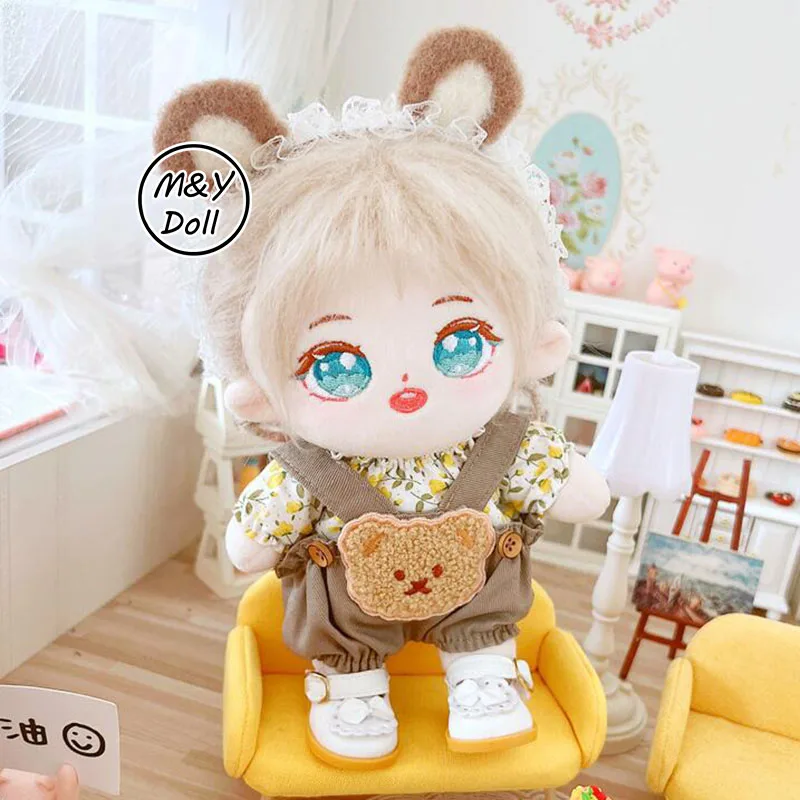 

20CM Cotton Doll Replaceable Clothes Floral Shirt Bear Pants Jungkook Kim Taehyung GOT7 NCT127 Sean Xiao Dolls Accessories Gift