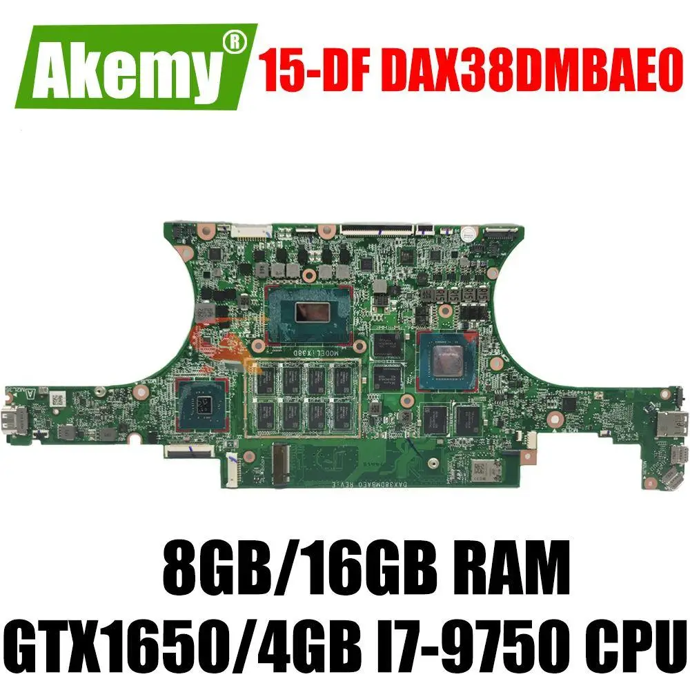 

DAX38DMBAE0 X38D For HP Spectre x360 Convertible 15-df1024TX 15-DF Laptop Motherboard GTX1650/4GB with i7-9750H CPU 8GB 16GB RAM