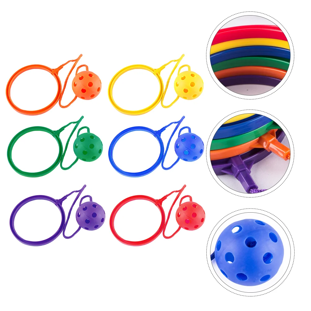 

6 Pcs Hoop Ball Rope Ankle Skip Game Swing Sets Kids Toys Bulk Jump Ropes Bouncing