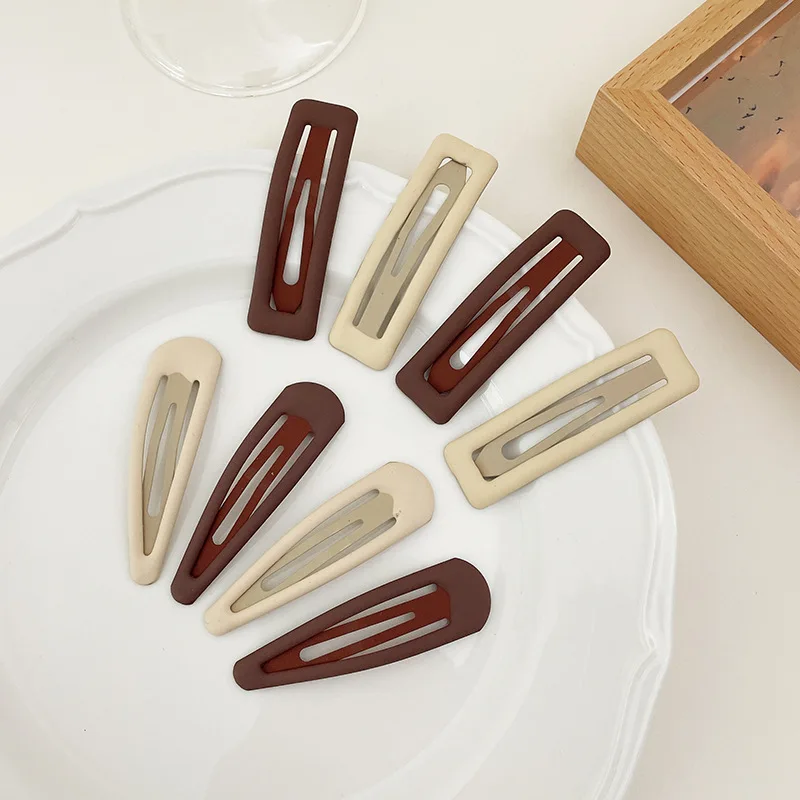 

2 шт. геометрические прямоугольные распылительные крашеные коричневые Зажимы для женщин женские заколки для волос орнамент Шпилька заколк...