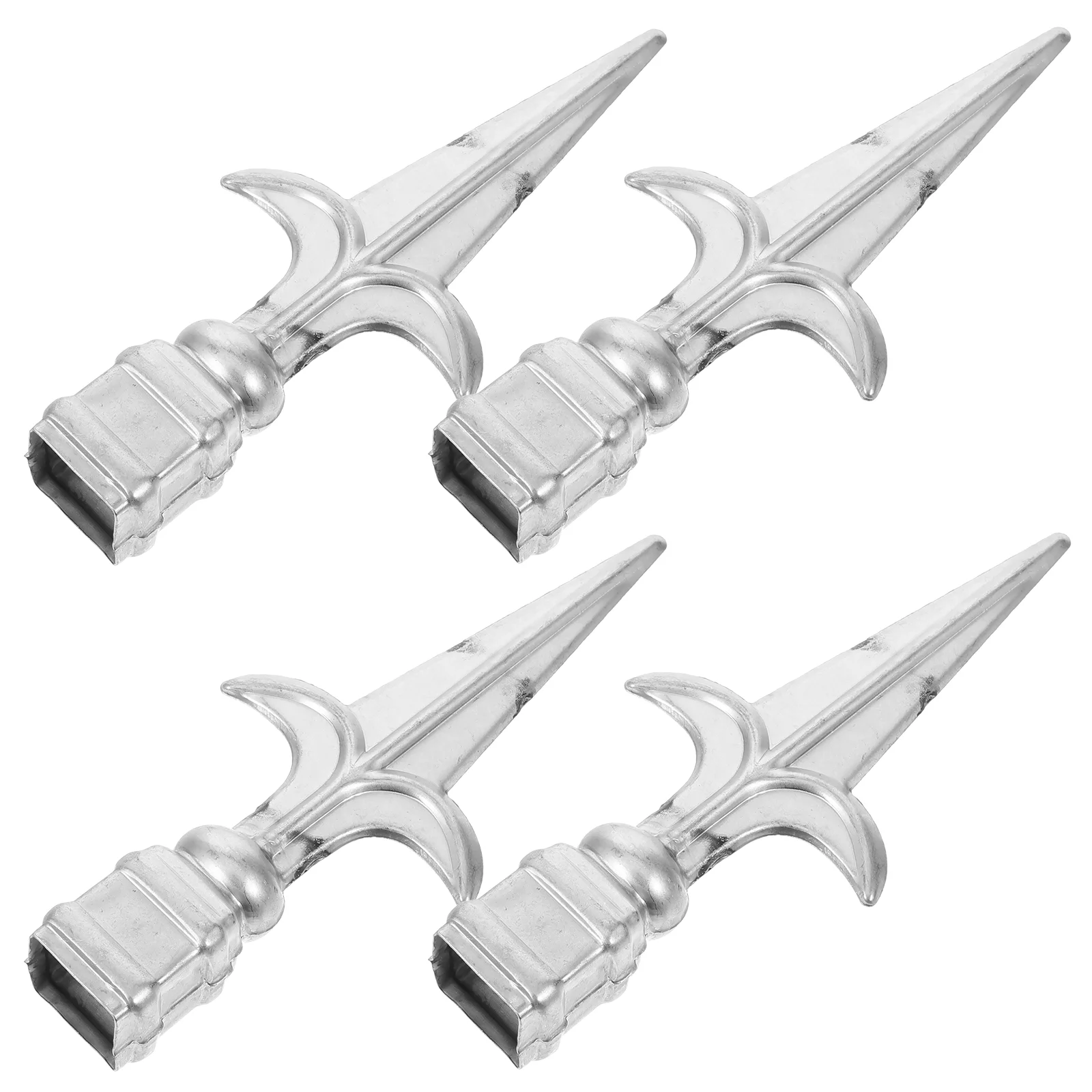 

4 Pcs Fence Post Toppers Iron Sheet Wood Finials Wooden Caps Railing Column Wraps Porch Replacement