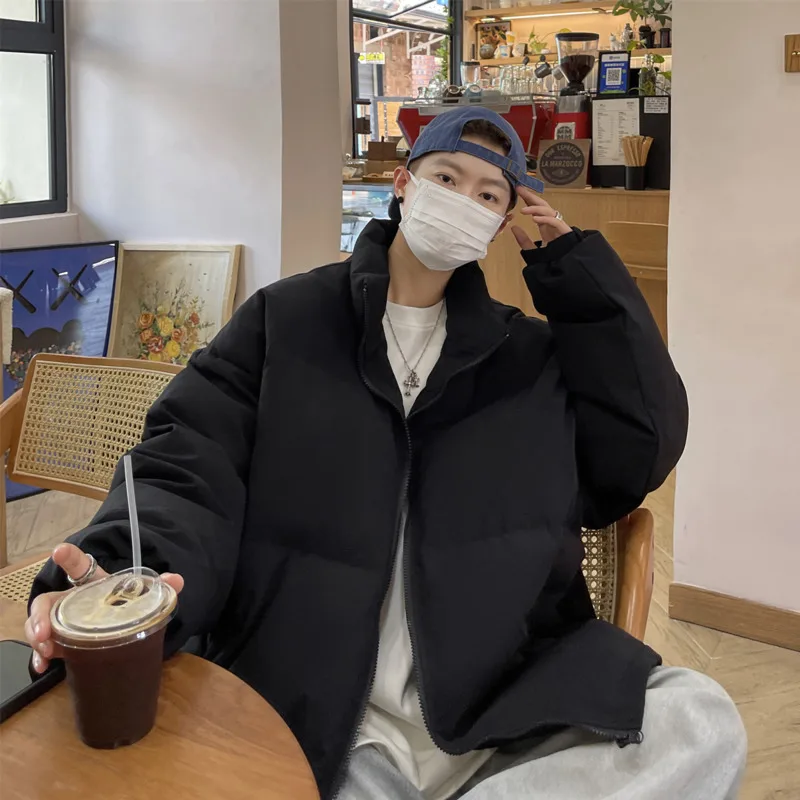 Winter Jacket Men Warm Fashion 6-color Casual Thicken Down Jacket Men Streetwear Korean Loose Thick Short Coat Mens Parker S-2XL